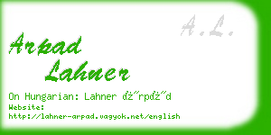 arpad lahner business card